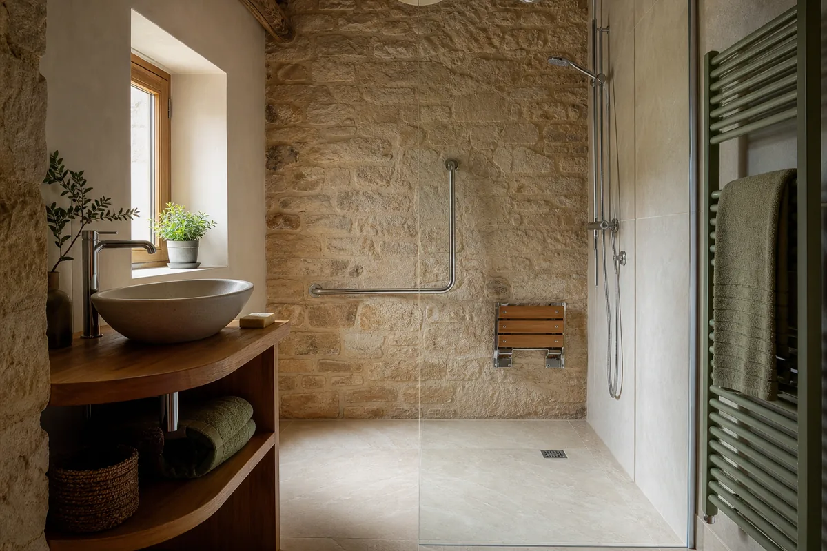 Création d'une salle de bains PMR en Aveyron : cotes et aides